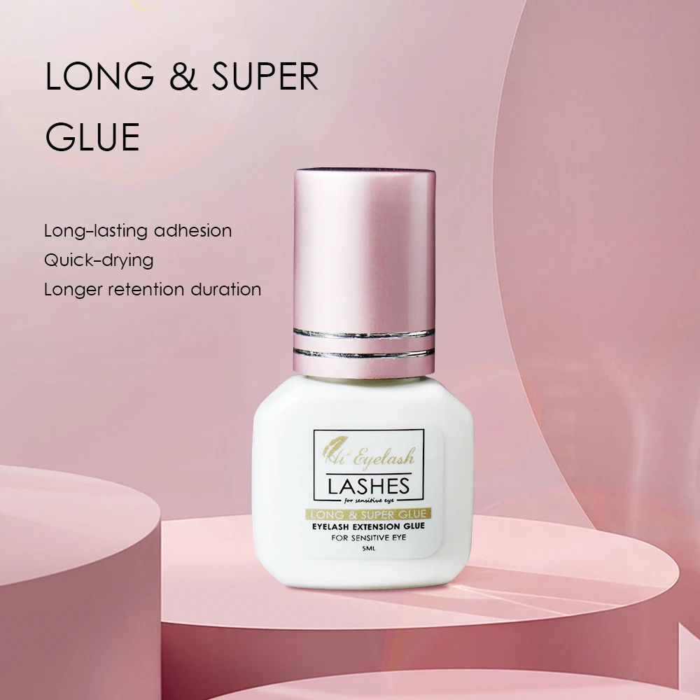 hieyelash 5ml Eyelash Extension Glue Private Label 2S Fast Drying Strong Adhesive Professional Glue For Grafted False Eyelashes