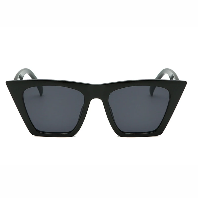  Gafas de sol vintage con diseño de ojo de gato para mujer,  gafas de sol pequeñas con cadena de metal, elegantes lentes de tendencia a  la moda, tonos, Negro-Gris : Ropa