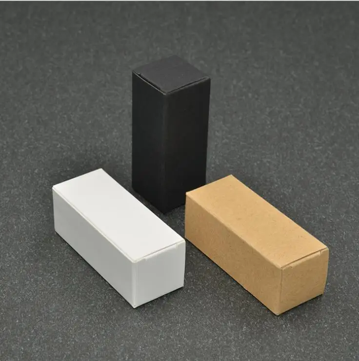 

100pcs Blank White Black Kraft Paper Box for Dropper Bottle Packaging Box Cosmetics Party Gift Boxes Valve Tubes Package