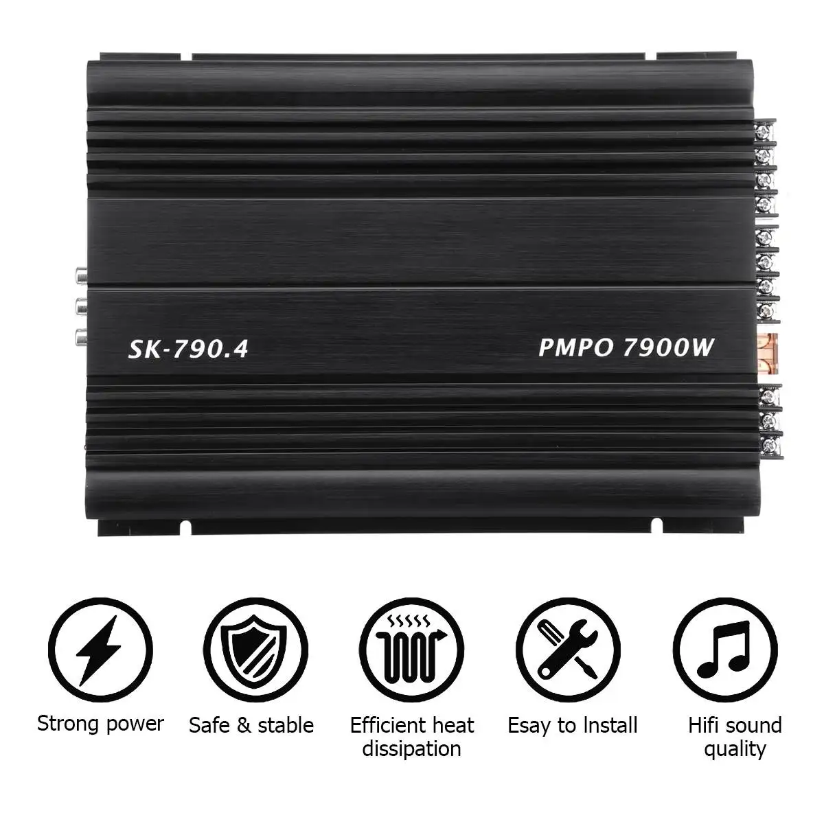 4-Channel Car Stereo Amplifier Aluminum Alloy High Heat Dissipation Car Audio Amplifier With