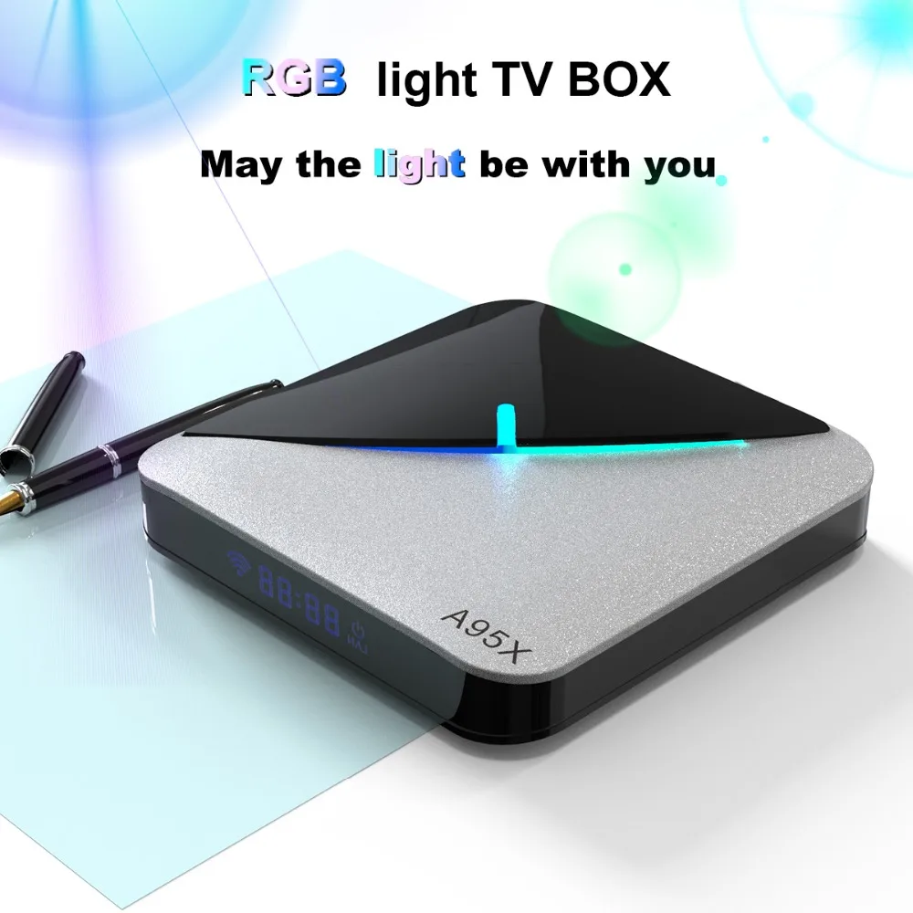 LEMFO светильник RGB tv Box 8K S905 X3 A95X F3 Air Android 9,0 Поддержка IP tv 4 Гб Ram 64 ГБ Rom Wifi Bluetooth Youtube Android tv Box