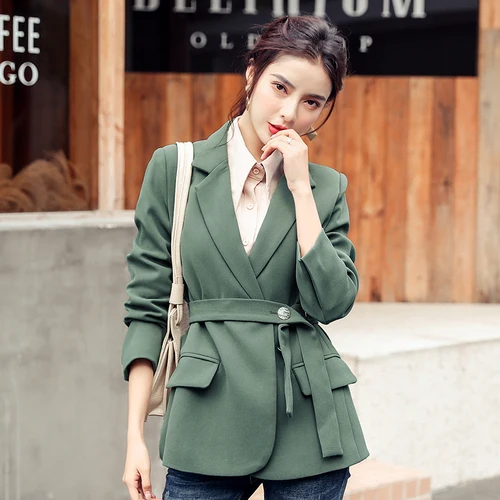 Mist green Fp9175 новая на осень-зиму Женская мода Повседневная Женская рабочая одежда хорошая куртка костюм Harajuku пальто - Цвет: Mist green