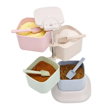

KitchenAce Revolving Spice Jar Seasoning Storage Box Rack Salt Pepper Cumin Powder Organize Gadgets Herb & Spice Holder Gadget