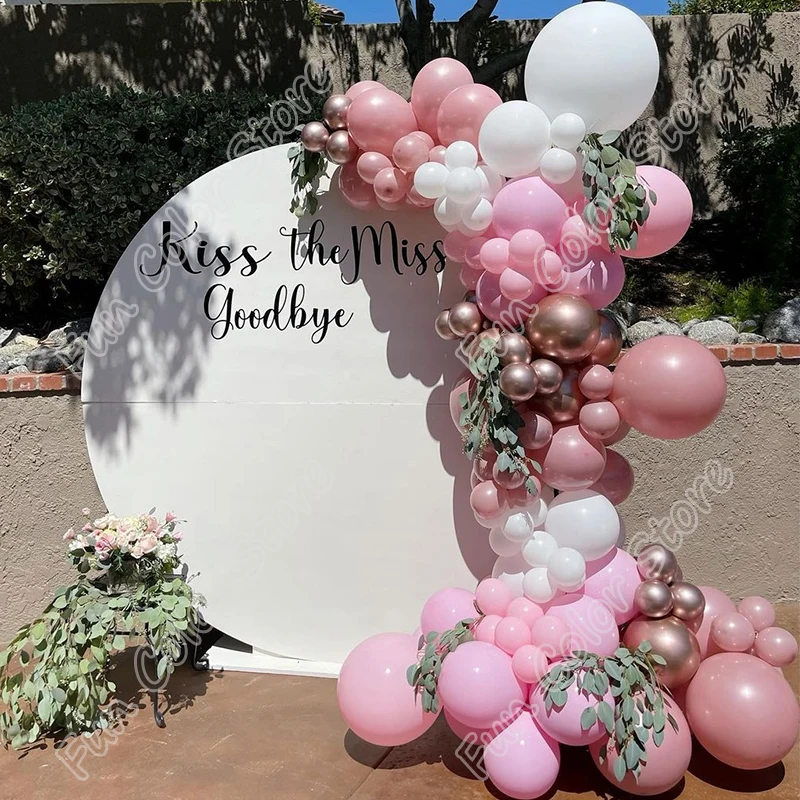 

128pcs Retro Pink Balloons Garland Arch Latex Happy Birthday Party Rose Gold Kits Welcome Decoration Events Wedding Baby Shower