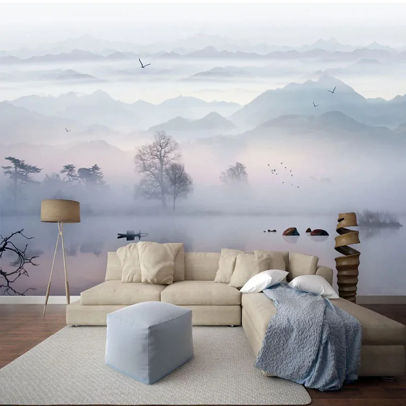 

Custom Wallpaper 3D Chinese Style Ink Landscape Photo Wall Murals Living Room Bedroom Study Home Decor Papel De Parede 3 D Sala