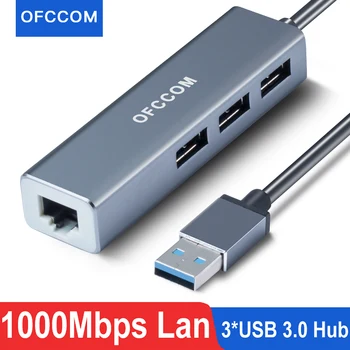 

Ofccom Usb Ethernet Usb 3.0 2.0 To Rj45 Hub 10/100/1000M Ethernet Adapter Network Card Usb Lan For Macbook Windows