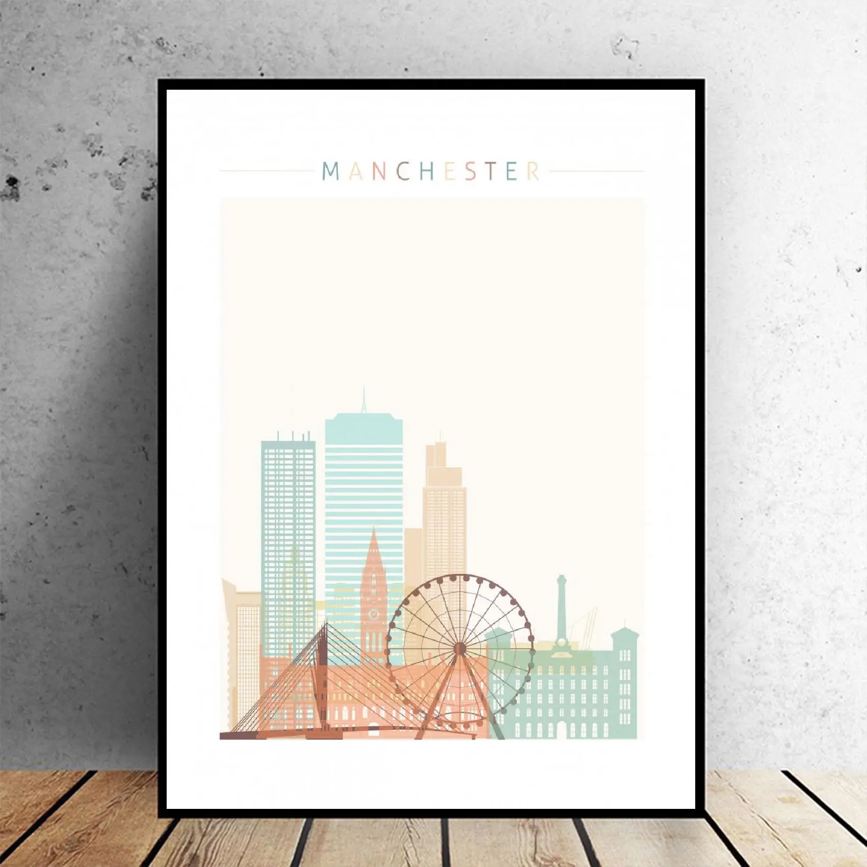 Мельбурн Skyline настенная Художественная Картина Современный минималистичный