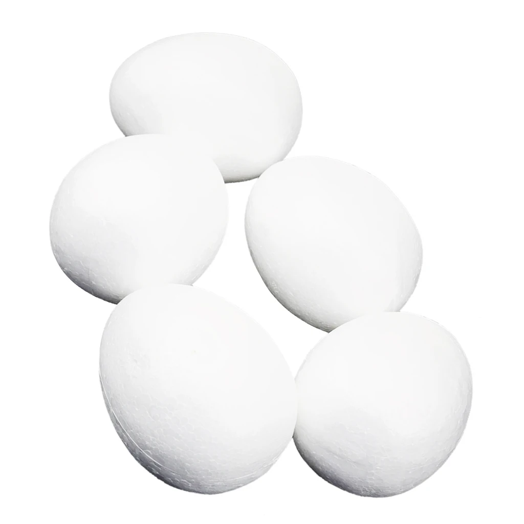 10x White 8cm Modelling Polystyrene Foam Eggs For Christmas DIY Ornaments 