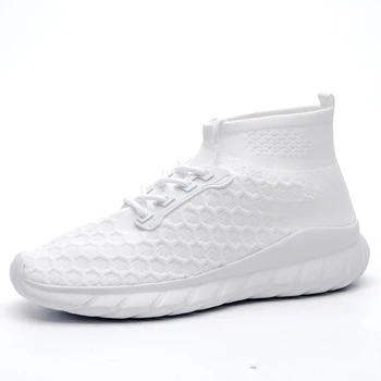 

2020 Gray Plus Size High Top Socks Sneakers Men Running Shoes red Sports Men Shoes Sport Femme Tennis Mujer outdoor Breathable