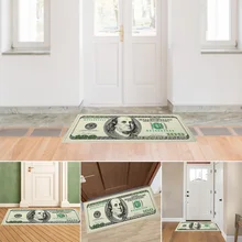 Современный коврик для ванной комнаты, нескользящий коврик, маслостойкий коврик, домашний декор для кухни, защитный ковер из полиэстера, с принтом доллара, напольный коврик