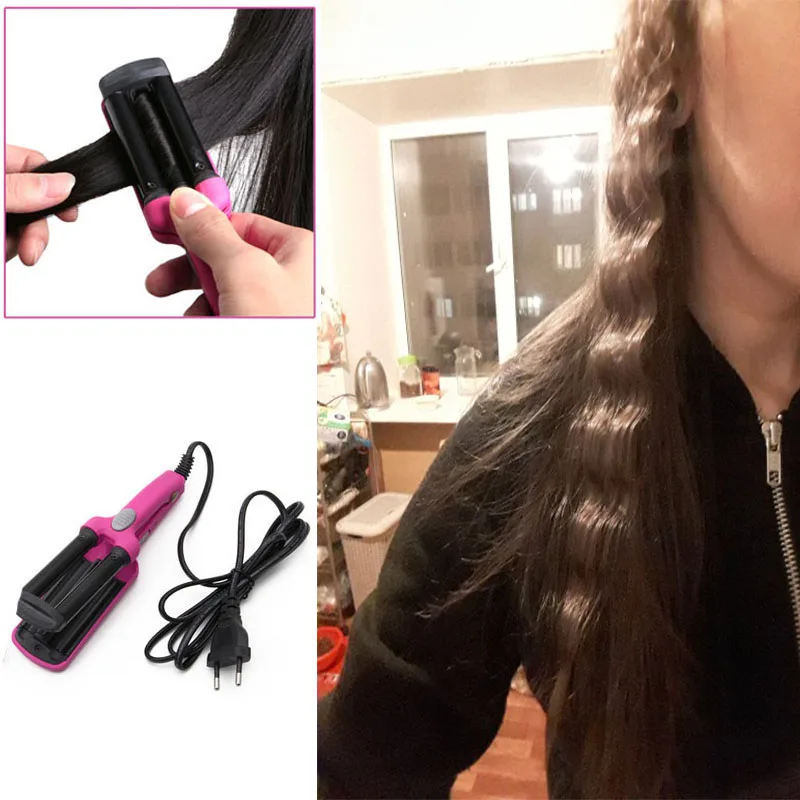 XMX Mini керамические бигуди для волос железная волнистая палочка 3 Бочки железное