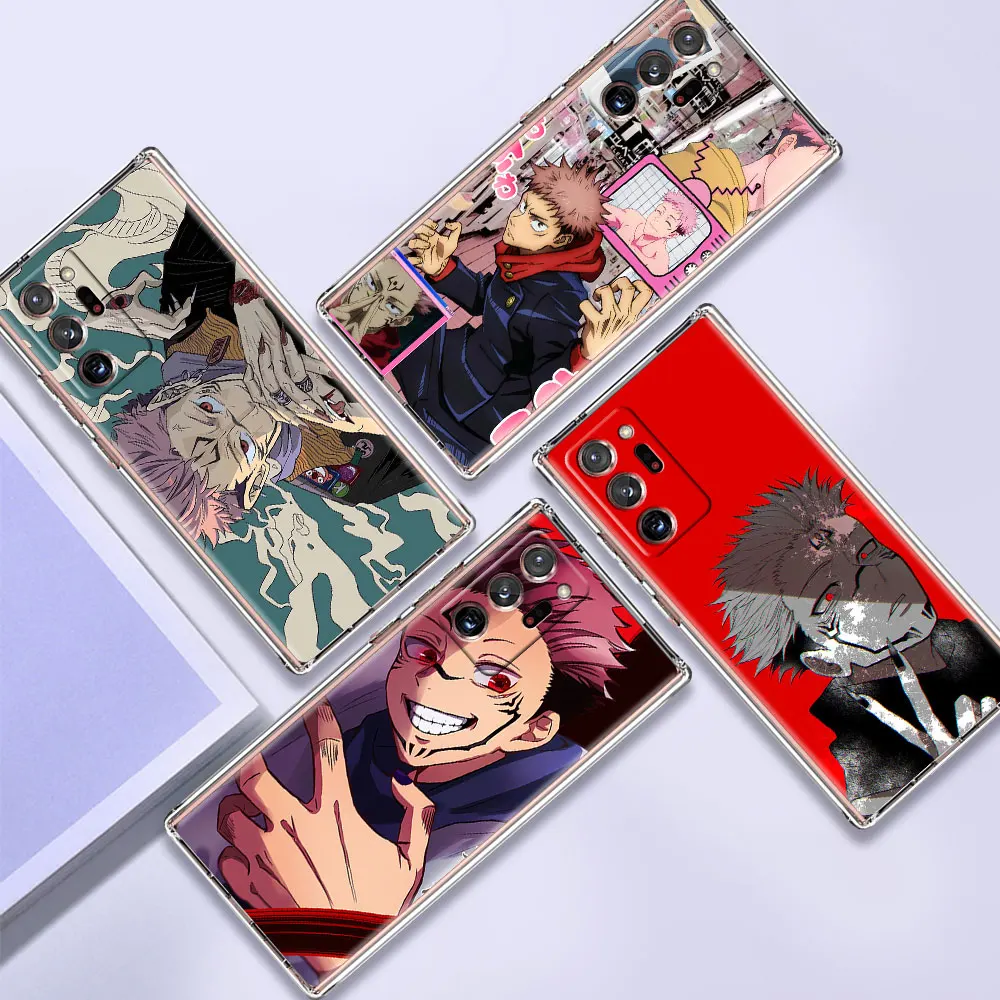 Jujutsu Kaisen Cool Anime Transparent Phone Case for Samsung Galaxy Note 20 UItra 10 Plus 5G 10Lite 9 8 S10 Protect Cover | Мобильные