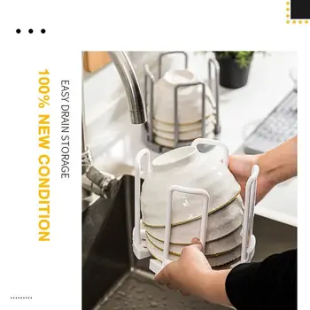 

Retractable Drain Rack Desktop Bowl Holder Kitchen Organizer Plastic Drain Water Cup Shelf Cabinet Dishes Storage Rack Plate