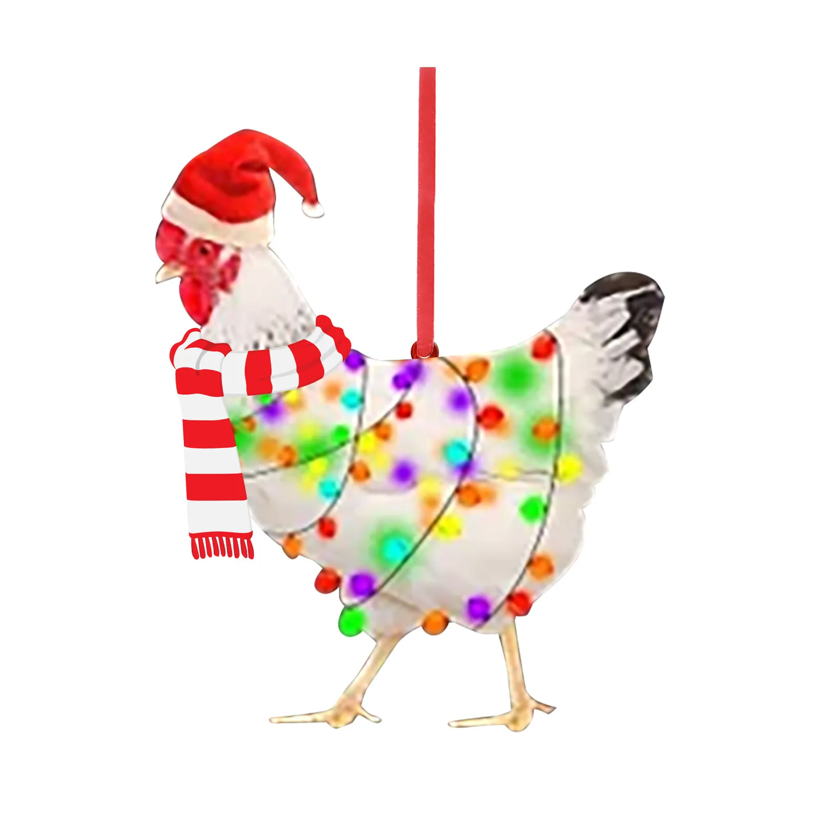 Christmas Wooden Pendants Chicken Wood Crafts Christmas Tree Decorations Gifts Kid Toys Home Decorations New Year