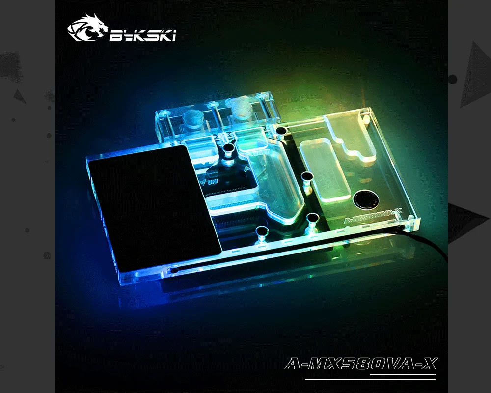 Bykski A-MX58OVA-X, полное покрытие видеокарты блок водяного охлаждения, для Maxsun RX580