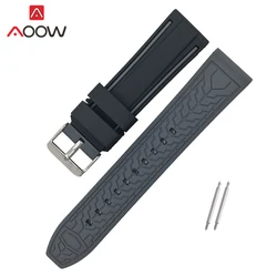 Dual - Tone Waterproof Silicone Sport Watch Band - Men's Replacement Strap, Fashionable Rubber Bracelet Accessory - 26mm (Black Gray)