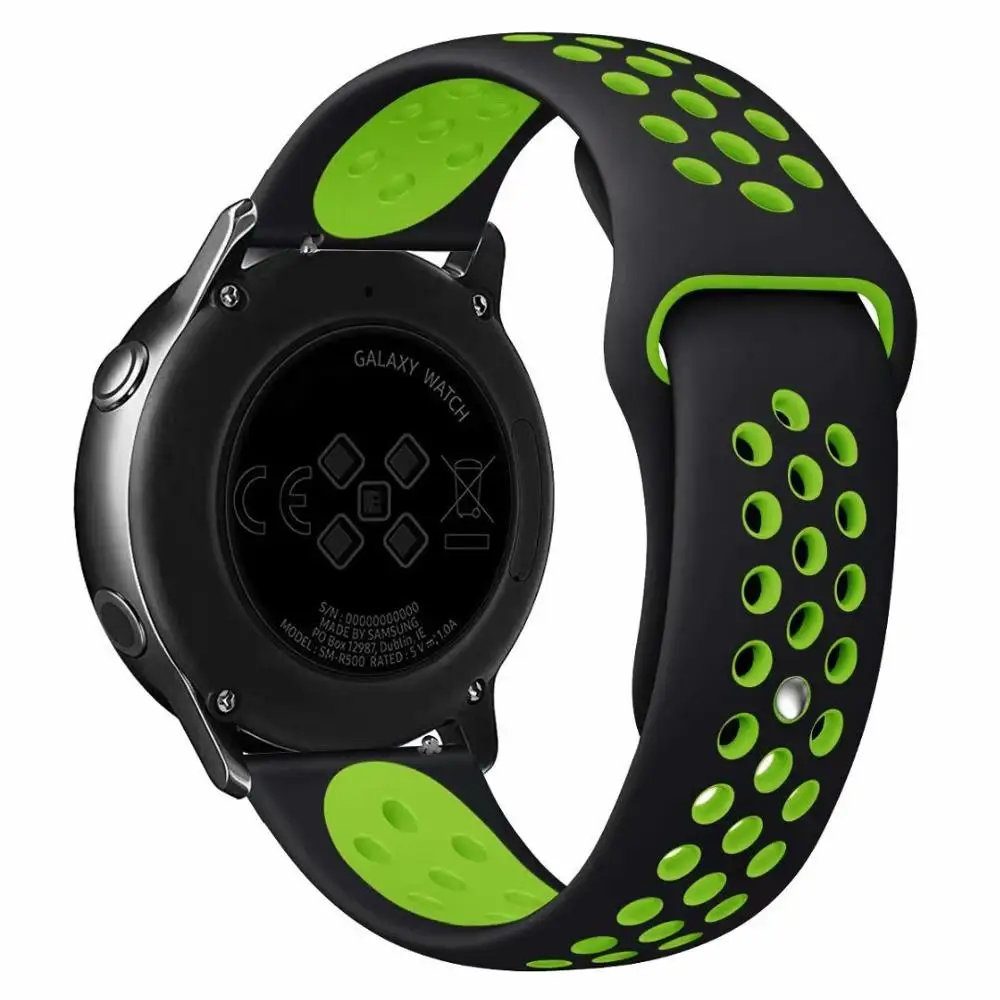 22/20 мм длина браслета для samsung Шестерни S3 S2 Frontier классический huami amazfit gtr bip 42/46 мм huawei GT 2 ремень galaxy watch активный 40/44 мм - Цвет ремешка: Black Green