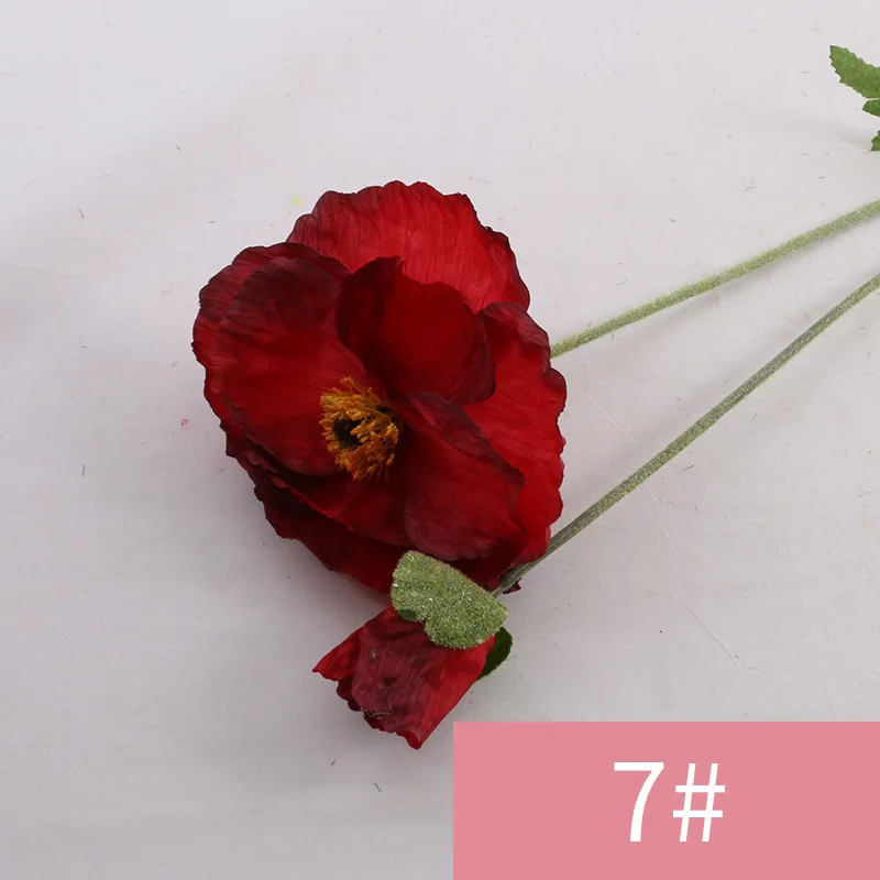 

10 Pcs Plastic Fake Poppy Flower For Wedding Backdrop Home Decoration Living Room Floral Arrangement Faux flower Wreath Poppies