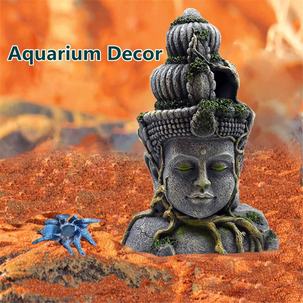 

Buddha Aquarium Decorations Head Sculpture Aquarium Decor Ornament Large Fish Tank Decorations for 20-30 Gallon Aquarium