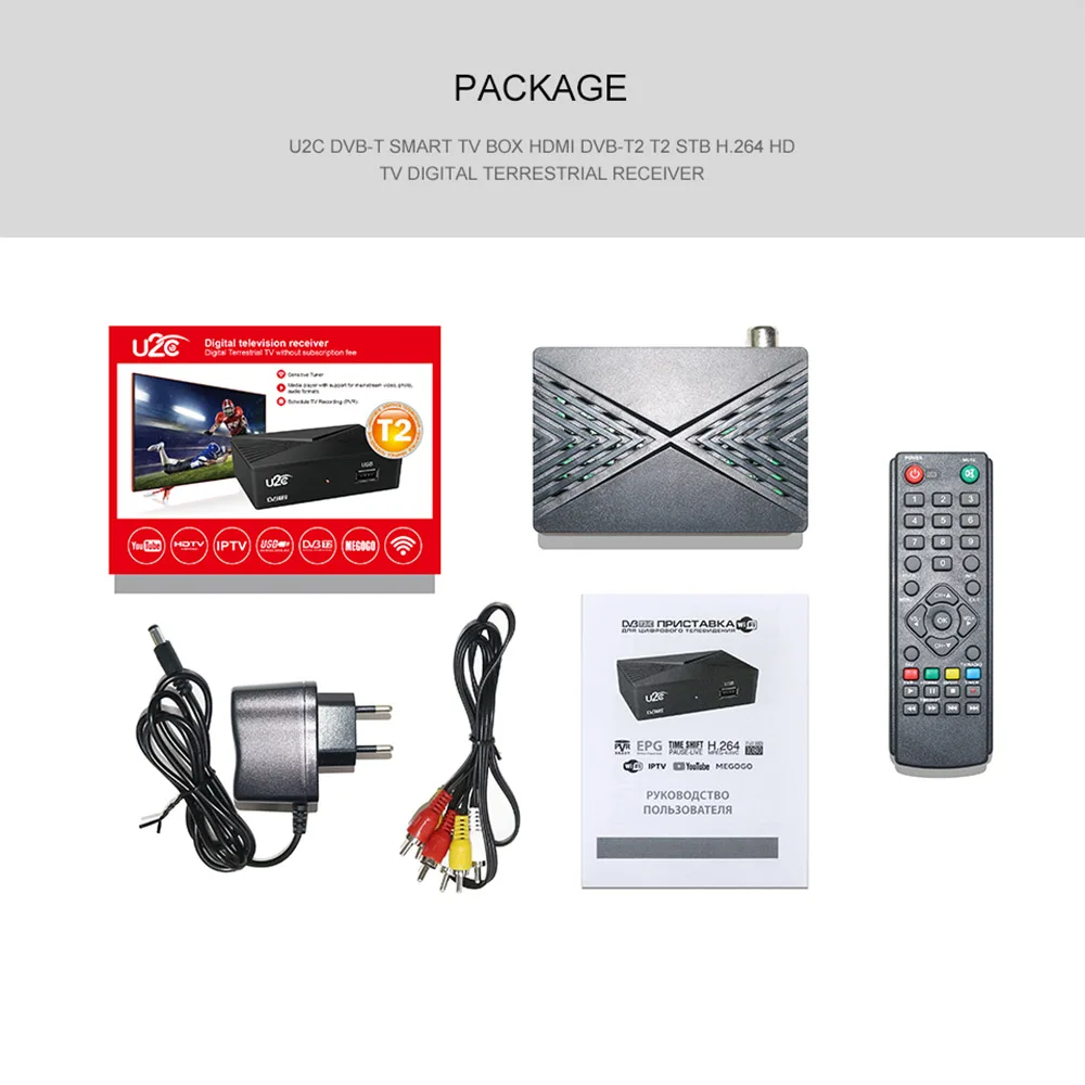 No USB Wifi Цифровой ТВ-тюнер DVB T2 Vga TDT DVB-T2 ТВ-рецептор Wifi ресивер DVBT2 DVB-C телеприставка DVB-T H.264 AC3 Dolby Youtube Full HD - Цвет: No USB Wifi
