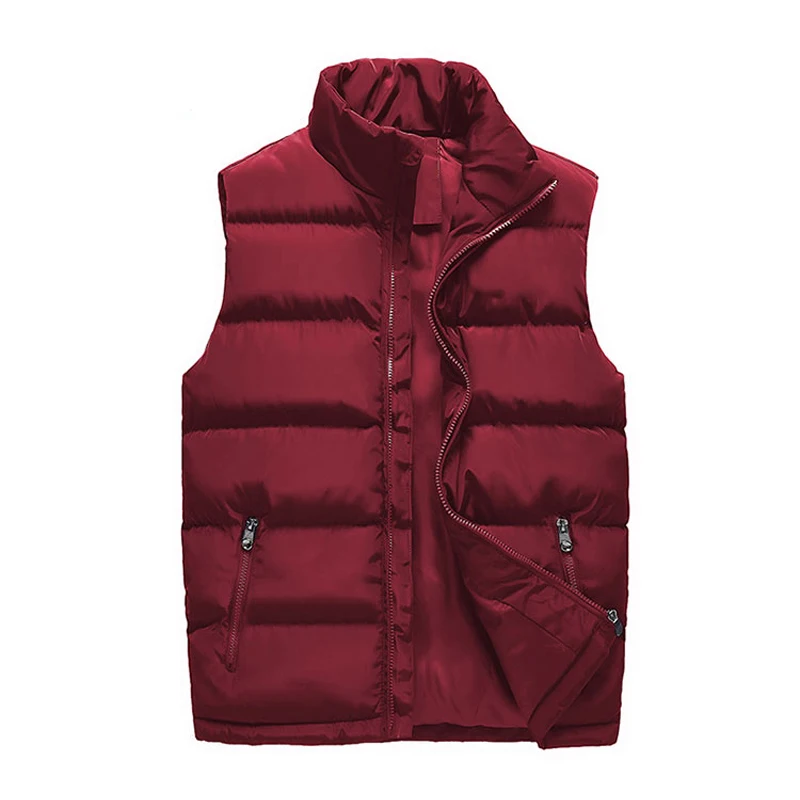 Мужской зимний жилет размера плюс, мужские пальто, повседневный жилет из хлопка, Мужской Дорожный жилет, ветровка, куртка без рукавов - Цвет: Red