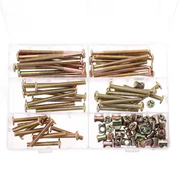 

100Pcs M6 Hex Socket Head Cap Screws Bolts and Barrel Nuts Assortment Kit for Furniture Beds Crib Chairs
