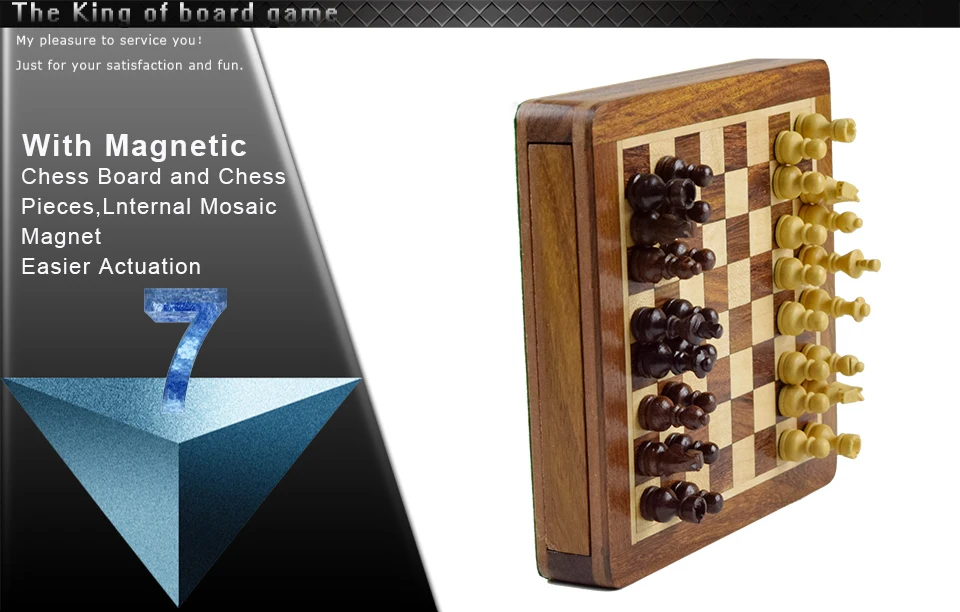 K8356 Solid Wood Mini Chess Portable Non-slip Drawer Pieces Box International Magnetic Chess Exquisite Puzzle Convenient Storage (13)
