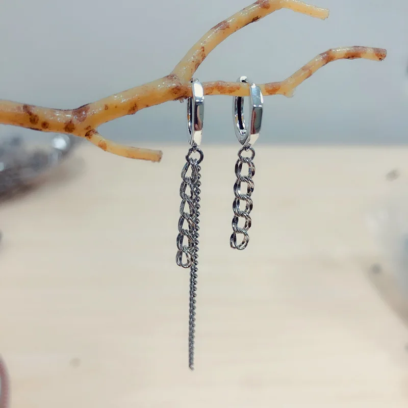 1 pair 9mm style1 Серьги из стерлингового серебра 925 пробы, ретро креативные геометрические Восьмиугольные цепочки, длинные серьги с животными, трендовые серьги для девочек и мальчиков, серебряные серьги jewe - Окраска металла: 1 pair 9mm style1