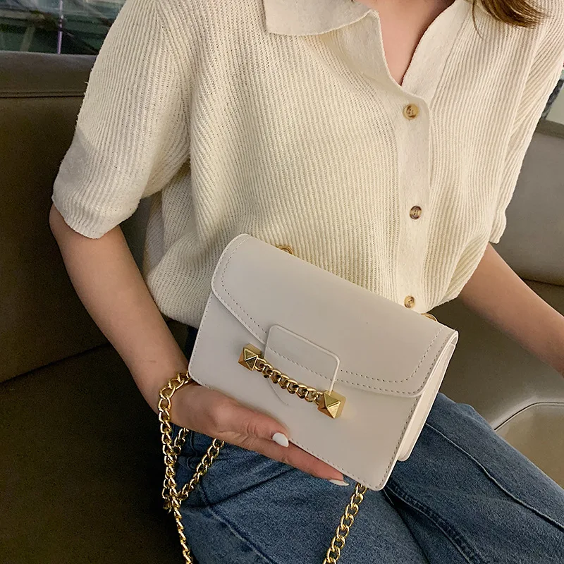 

Women's bag 2019 new fashion summer Korean trend single shoulder slung ins net red with simple small satchel