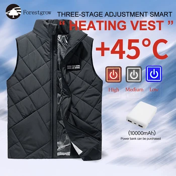 

Heating Vest Washable USB Charging Heated Vest Jacket Heating Warm Vest Control Temperature Outdoor Camping Hiking Heating Vest
