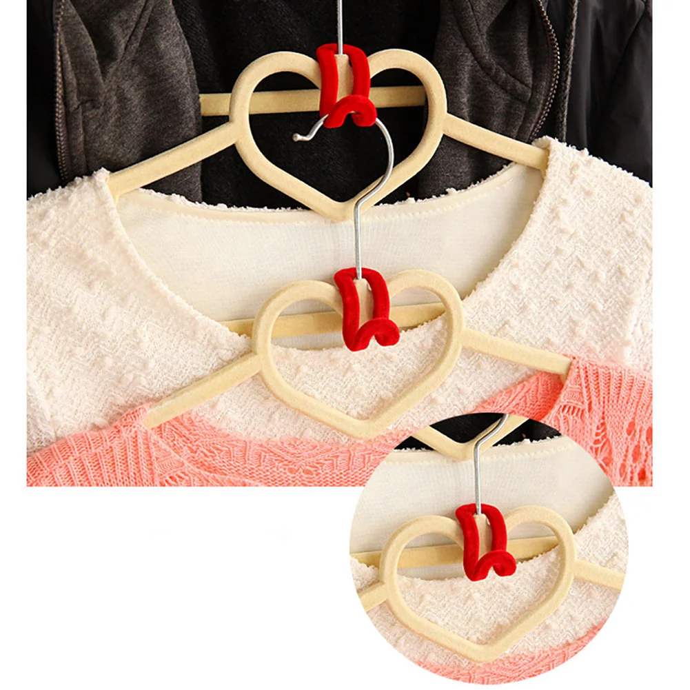 

10Pcs/set Anti-slip Mini Flocking Clothes Hanger Easy Hook Closet Organizer Home Storage Accessory Random Color