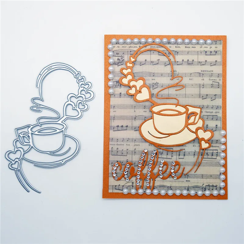 

Naifumodo Coffee Cup Metal Cutting Dies Leisure Time for Card Making Scrapbooking Dies Embossing Cuts Stencil Craft New 2019 Die