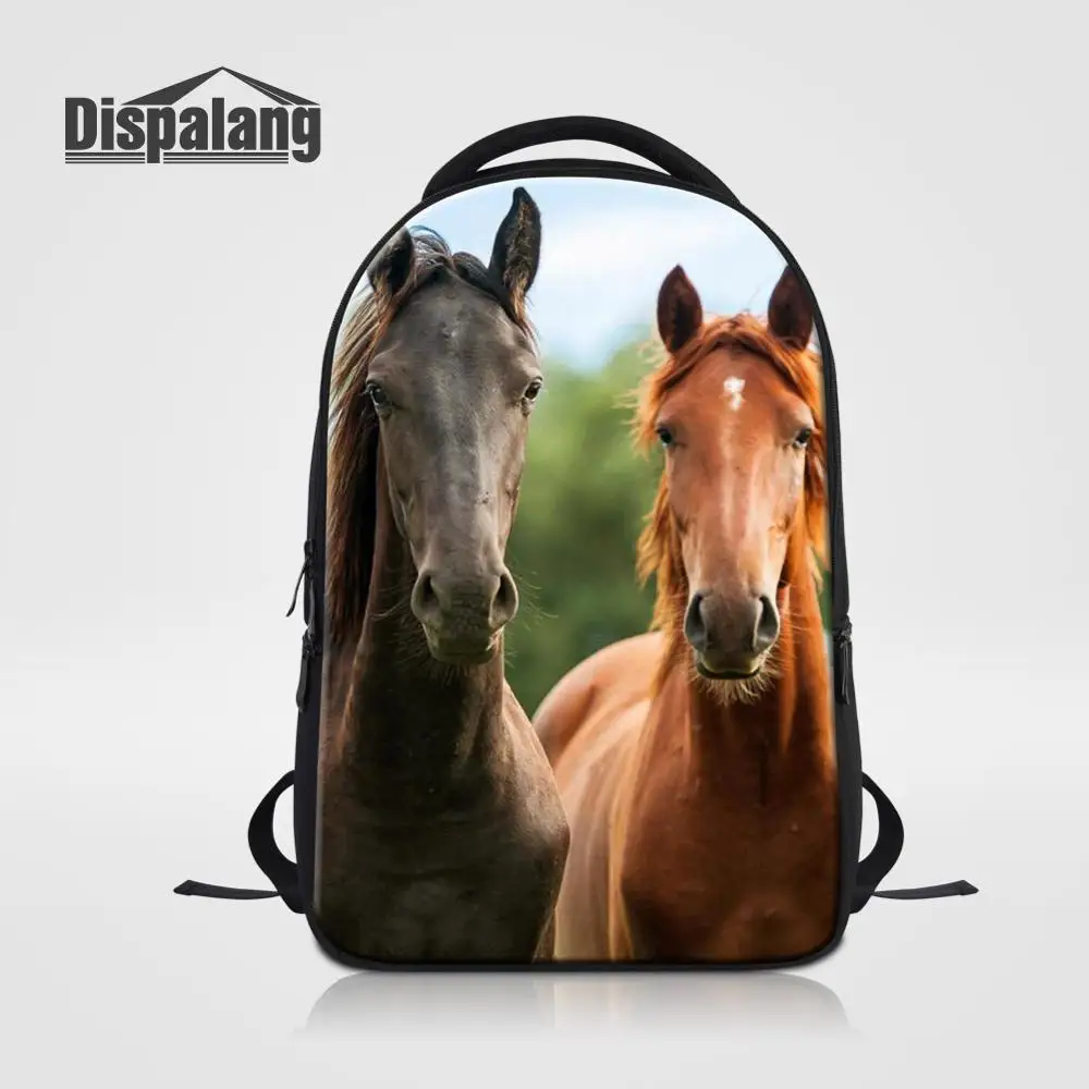 Темно-серый Модный детский рюкзак, повседневная дорожная сумка с рисунком Crazy Horse, рюкзак для ноутбука, для колледжа, тетрадь для студентов, сумка рюкзак - Цвет: Темно-серый