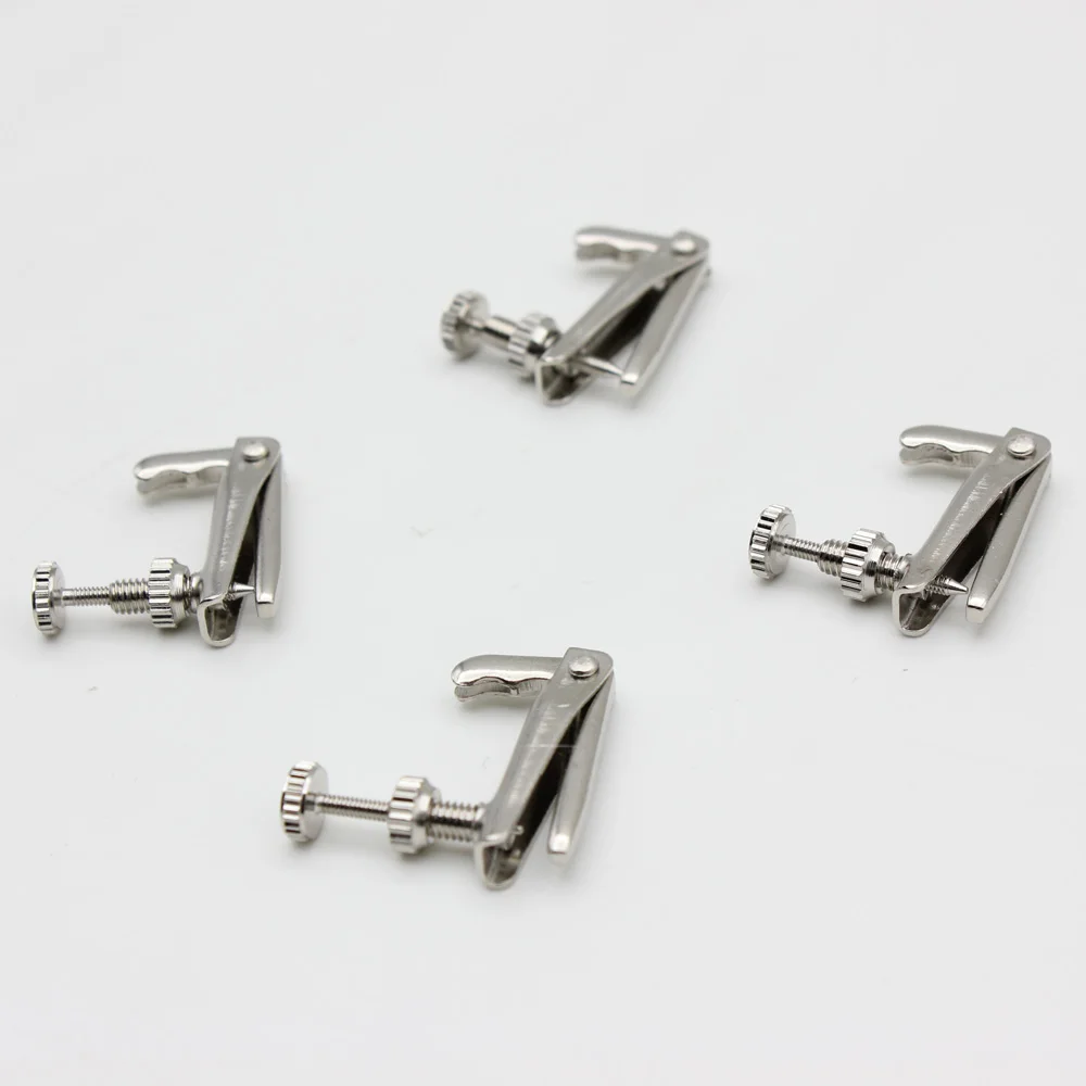 4pcs Violin Fine Tuner Adjuster Copper Nickel Alloy Silver for 3/4 4/4 Size Violin Accessories