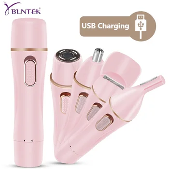 

YBLNTEK Electric Eyebrow Trimmer 4 in 1 Epilator Nose Hair Trimmer Lipstick Body Facial Hair Removal Bikini Shaver Women Shaver