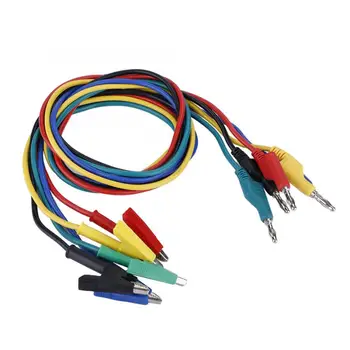 

5Pcs P1037 High Voltage 1M 4mm Banana Plug to Crocodile Adapter Clip Cable Test Leads For Multimeter