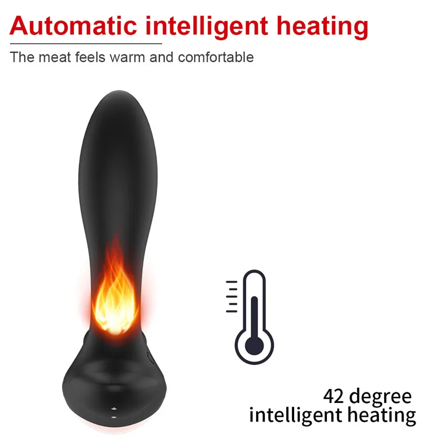 Vibration + Heating Male 7 Speed Double Motor Prostate Massager Vibrators Anal Plug Wireless Sex Toys for Men Gay Masturbator | Красота и