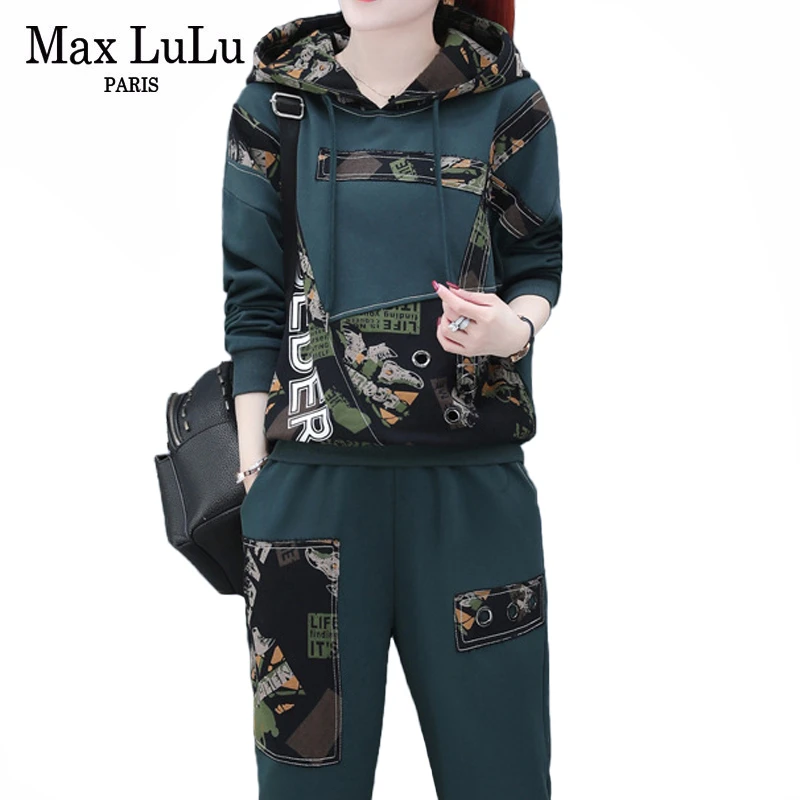 Max LuLu/Новинка 2020 корейская мода женский весенний повседневный комплект из 2