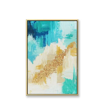 

abstract painting on the wall Hand drawn gold foil landscape canvas oil painting artwork picture for living room sofa entrance