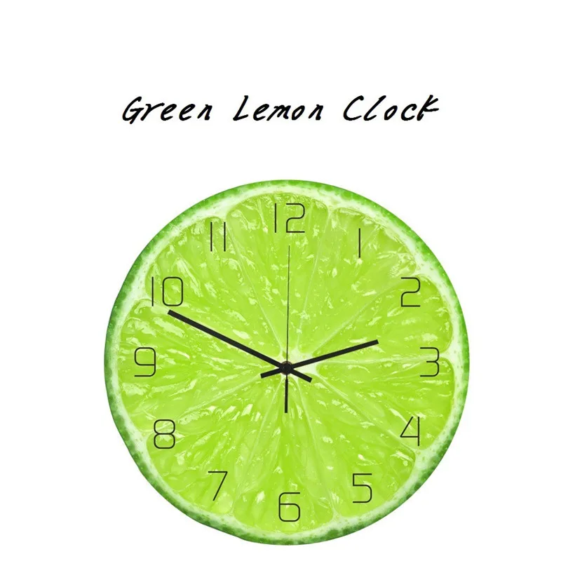 Fresh Fruit Wall Watches Home Decor Hanging Lemon Kitchen Clocks Reloj de Pared Beverage Shop Decoration Special Gift  Summer 