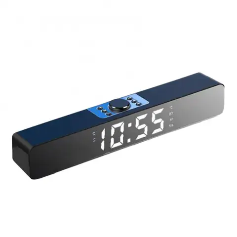 Alarm Clock LED Digital Clock Speaker With Radio LED Mirror Wireless Subwoofer Music Player Table Clock USB Music Player
