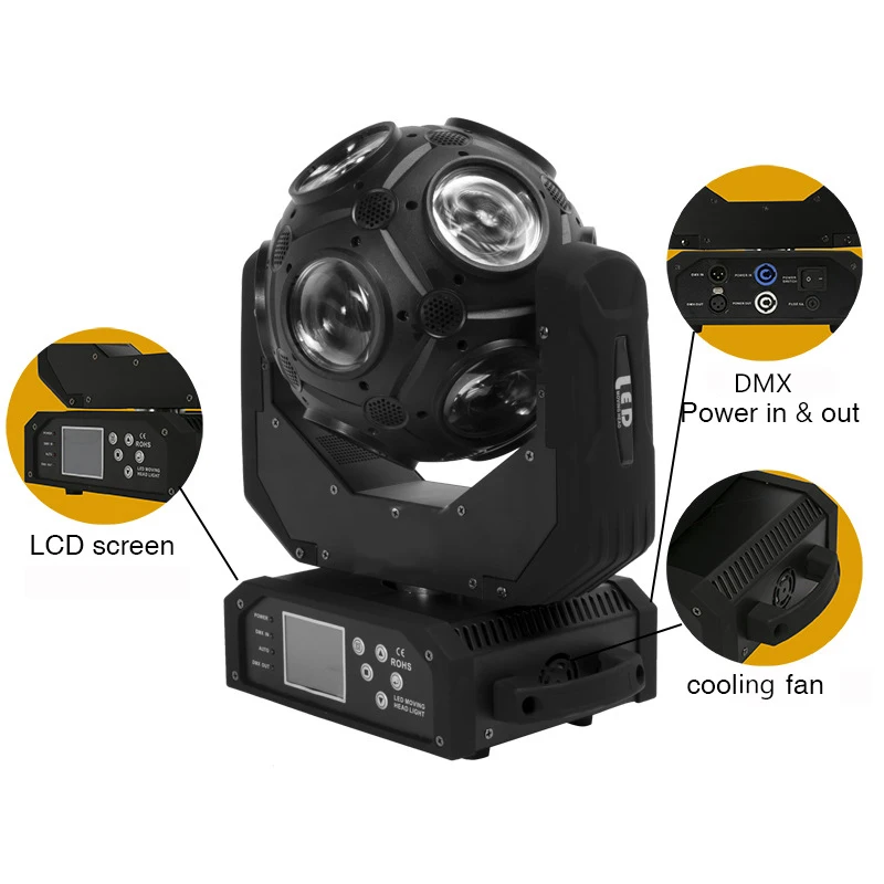 

Hot sale 12x20w led football moving head beam light DMX RGBW strobe effects stage lighting DJ Disco music dance party lights