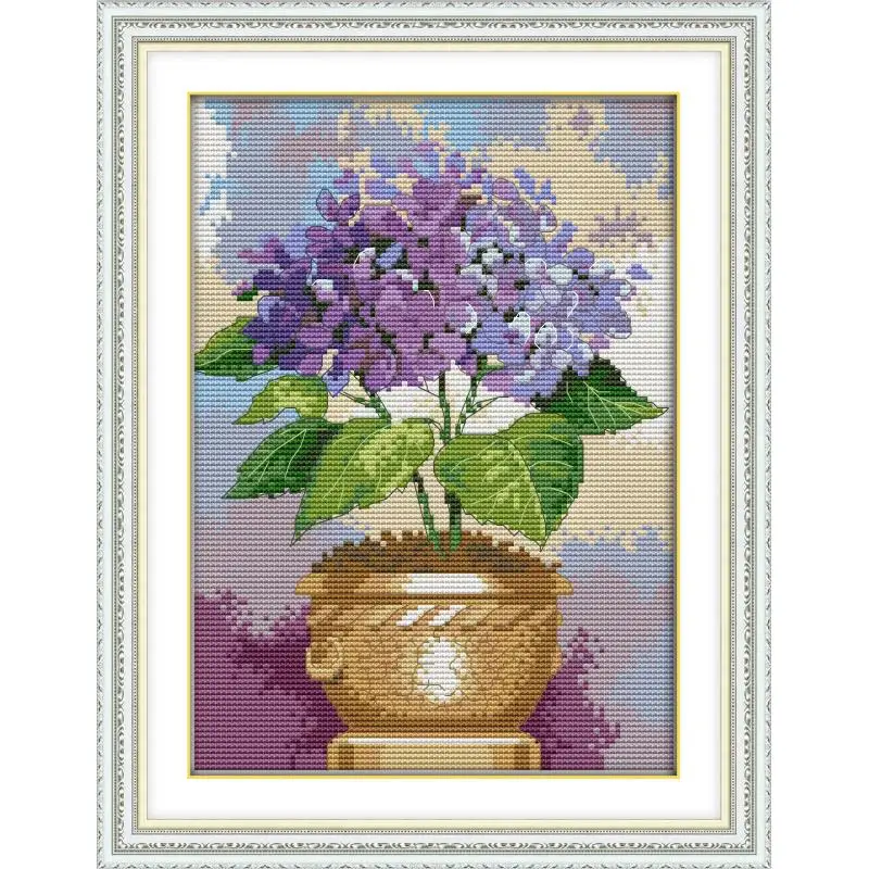 Вышивка крестом Joy Sunday Purple Floret Flower Series 11CT 14CT DMS Набор для вышивки крестиком