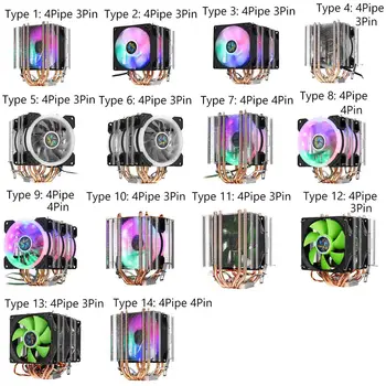 

3pin/4pin Dual Tower CPU Cooler Fan 4 Heatpipe Cooler Cooling Fan Quiet Fan For Intel 775/1150/1151/1155/1156/1366 for AMD