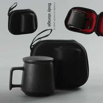 

Mugs Tea Pots Black Ceramic Tea Pot Tea Infuser Chinese Kung Fu Tea Set Kettle Coffee Maker Convenient Office Household Tea Set