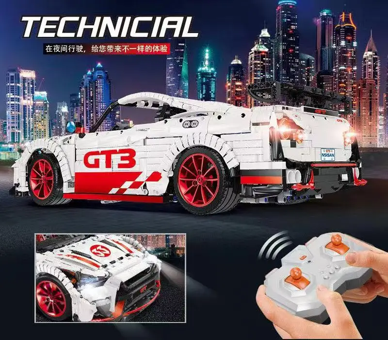 

Qi zeroo 23010 Remote Controlled Blocks Car GTR Mustang MOC Science And Technology Series Car Building Blocks Assembled Model To