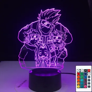 

3D-2886 Led Night Light Naruto Cartoon kids Kakashi Sasuke Sakura Japanese Manga Anime Friendship Comic Sensor Lamp nightlight