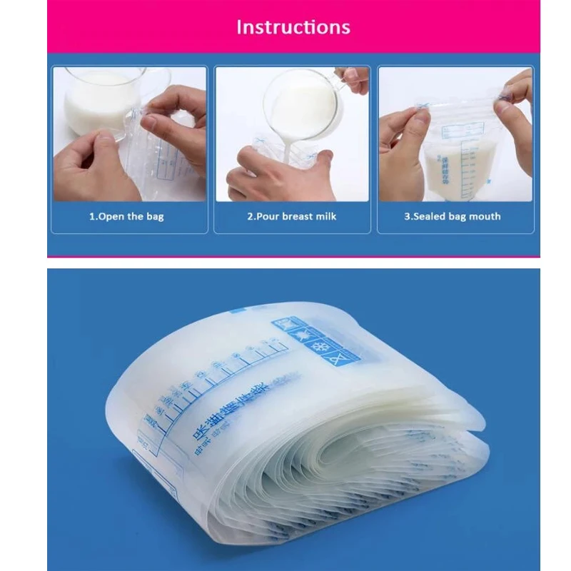 30/90/300pcs 250ml Milk Freezer Bags Mother Milk Baby Food Storage Breast Storage Bag BPA Free Baby Safe Feeding Bags