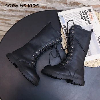 

Kids Flat 2020 Autumn Children Pu Leather Shoes Baby Girls Brand Knee High Boots Toddlers Fashion Warm Shoes Black PY-HB-083