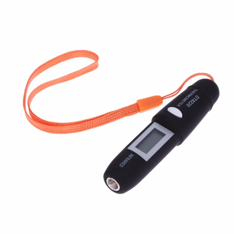 Non-Contact Mini Infrared Thermometer IR Temperature Measuring Digital LCD Display Pen DT8220 Black | Инструменты